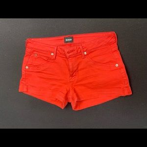 Red Denim Shorts